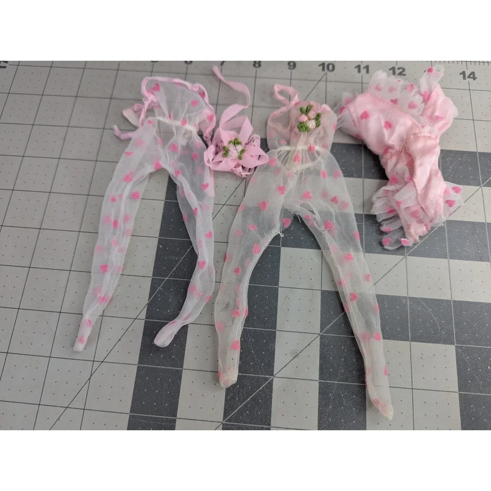Fashion Doll Lingerie Pink Hearts‎ Lace Outfits Lot READ Damaged